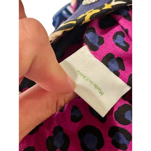 Vera Bradley Canvas Colorblock Backpack Purple Blue Floral School Bag - Picture 9 of 12